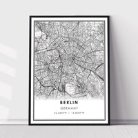 Berlin, Germany Modern Style Map Print