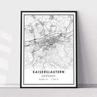 
              Kaiserslautern, Germany Modern Style Map Print
            