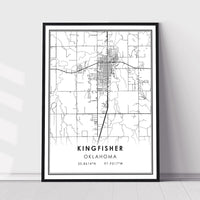 
              Kingfisher, Oklahoma Modern Map Print 
            