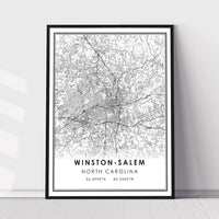 
              Winston-Salem, North Carolina Modern Map Print 
            