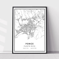 
              Ponce, Puerto Rico Modern Style Map Print 
            