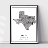 
              Texas, United States Modern Style Map Print
            