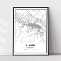 
              Winona, Minnesota Modern Map Print 
            