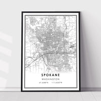 
              Spokane, Washington Modern Map Print 
            