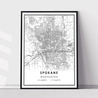 Spokane, Washington Modern Map Print 