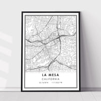 La Mesa, California Modern Map Print