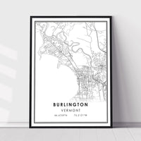 
              Burlington, Vermont Modern Map Print 
            