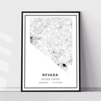 
              Nevada, United States Modern Style Map Print 
            