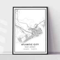 
              Atlantic City, New Jersey Modern Map Print
            