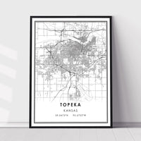 Topeka, Kansas Modern Map Print
