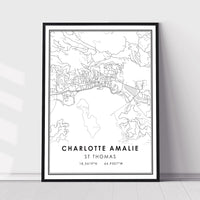 
              Charlotte Amalie, ST Thomas Modern Map Print 
            