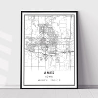
              Ames, Iowa Modern Map Print 
            
