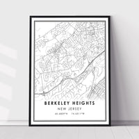 Berkeley Heights, New Jersey Modern Map Print 