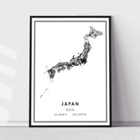 
              Japan, Asia Modern Style Map Print 
            