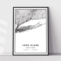 Long Island, New York Modern Map Print 