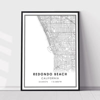 Redondo Beach, California Modern Map Print 