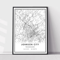
              Johnson City, Tennessee Modern Map Print 
            