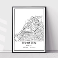 
              Kuwait City, Kuwait Modern Style Map Print
            
