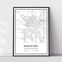 
              Brookings, South Dakota Modern Map Print 
            