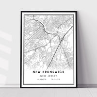 
              New Brunswick, New Jersey Modern Map Print 
            