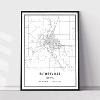 
              Estherville, Iowa Modern Map Print 
            