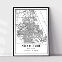 Port St. Lucie, Florida Modern Map Print 