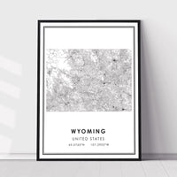 
              Wyoming, United States Modern Style Map Print 
            