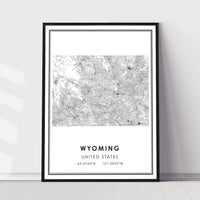 Wyoming, United States Modern Style Map Print 