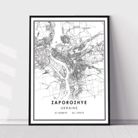 
              Zaporozhye, Ukraine Modern Style Map Print 
            