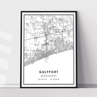 Gulfport, Mississippi Modern Map Print 