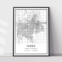 
              Fargo, North Dakota Modern Map Print 
            
