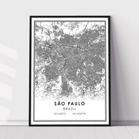 
              Sao Paulo, Brazil Modern Style Map Print 
            