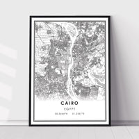 
              Cairo, Egypt Modern Style Map Print 
            