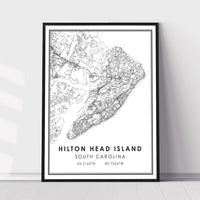 
              Hilton Head Island, South Carolina Modern Map Print 
            