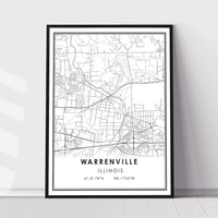 
              Warrenville, Illinois Modern Map Print 
            
