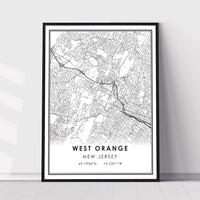 
              West Orange, New Jersey Modern Map Print 
            