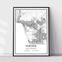 Ventura, California Modern Map Print 