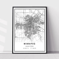 
              Winnipeg, Manitoba Modern Style Map Print
            