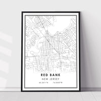 Red Bank, New Jersey Modern Map Print 