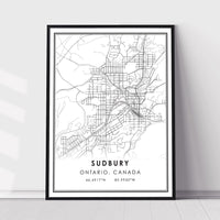 
              Sudbury, Ontario Modern Style Map Print 
            
