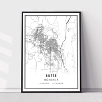 
              Butte, Montana Modern Map Print 
            