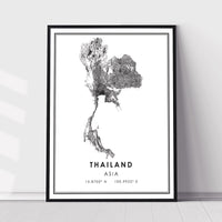 
              Thailand, Asia Modern Style Map Print 
            