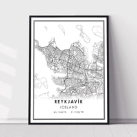 
              Reykjavik, Iceland Modern Style Map Print
            