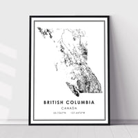 
              British Columbia, Canada Modern Style Map Print 
            