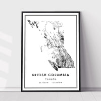 British Columbia, Canada Modern Style Map Print 