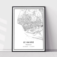 
              Le Havre, France Modern Style Map Print 
            