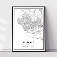 Le Havre, France Modern Style Map Print 
