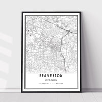 
              Beaverton, Oregon Modern Map Print 
            