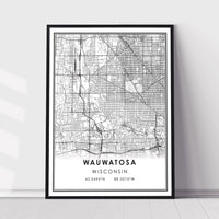
              Wauwatosa, Wisconsin Modern Map Print 
            