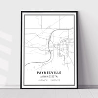 
              Paynesville, Minnesota Modern Map Print 
            